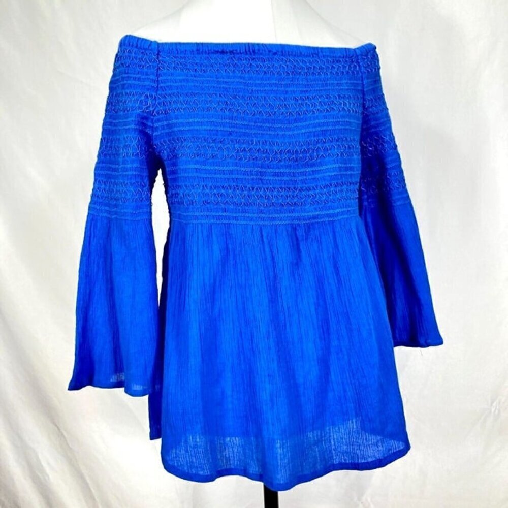 Beach Lunch Lounge Klara Off The Shoulder Blouse Cobalt Blue S